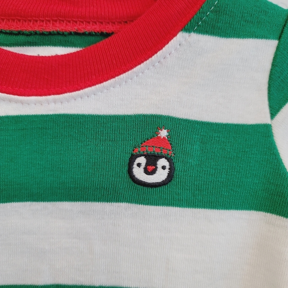 NWT Carter's Green & White Stripes Christmas Matching Set Infant Size 6 Months - Picture 9 of 10